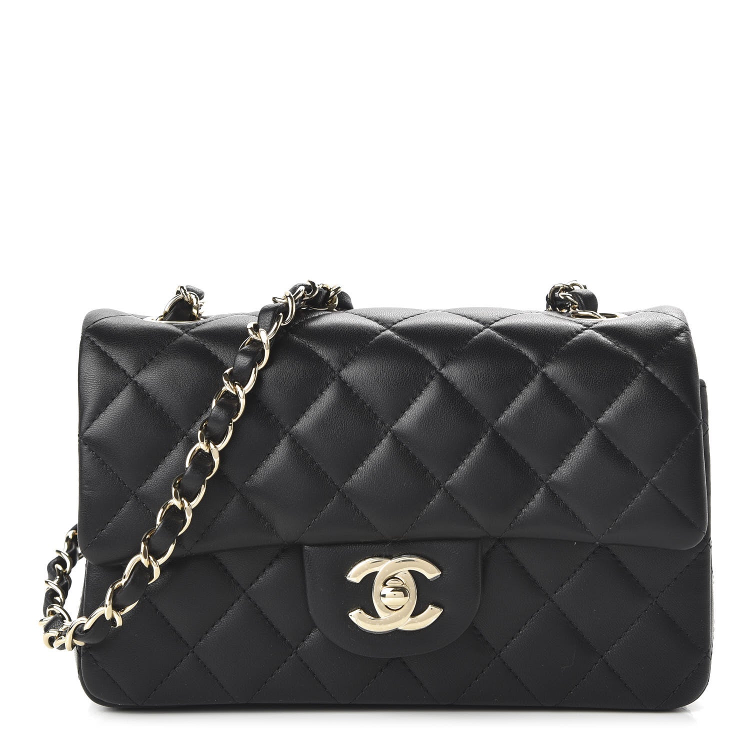 Chanel Lambskin Quilted Mini Rectangular Flap Black 1 of 10