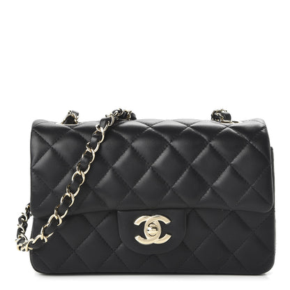 Chanel Lambskin Quilted Mini Rectangular Flap Black 1 of 10