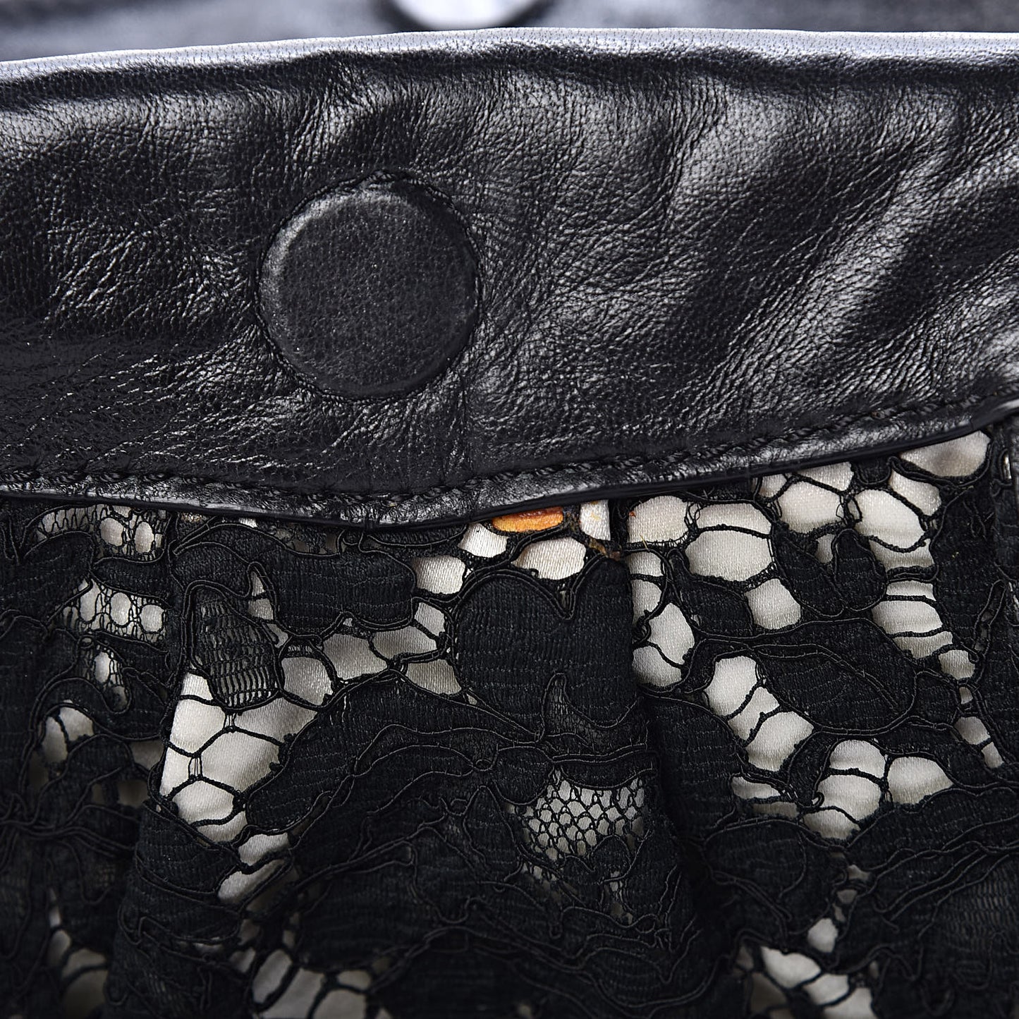 Satin Lace Satchel Black