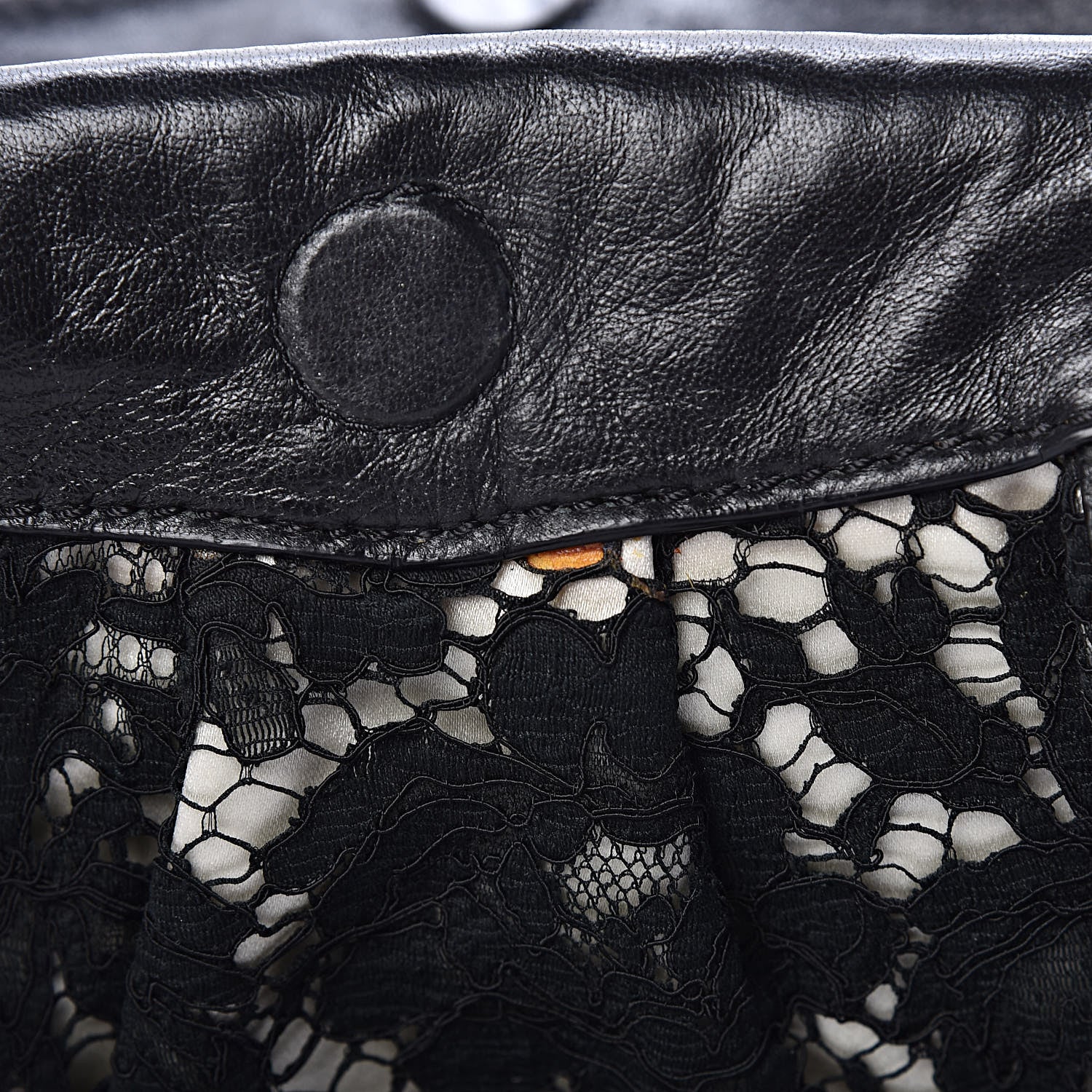 Valentino Garavani Satin Lace Satchel Black 7 of 20