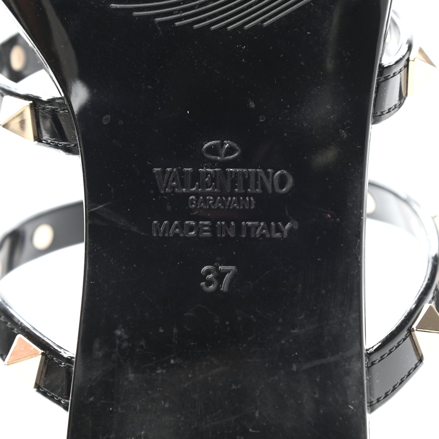 Valentino Garavani PVC Jelly Rockstud Caged Flat Thong Sandals 37 Black 6 of 10