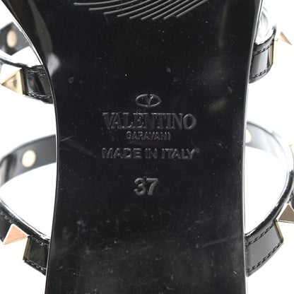 Valentino Garavani PVC Jelly Rockstud Caged Flat Thong Sandals 37 Black 6 of 10