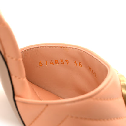 Gucci Nappa Matelasse GG Marmont 75mm Slide Sandals 36 Peachy Chic 9 of 9