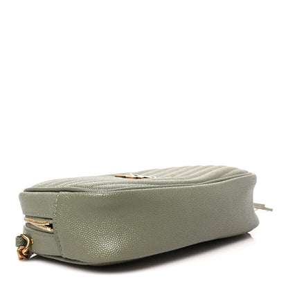 Saint Laurent Grain De Poudre Matelasse Monogram Mini Lou Camera Bag Light Sage 3 of 8