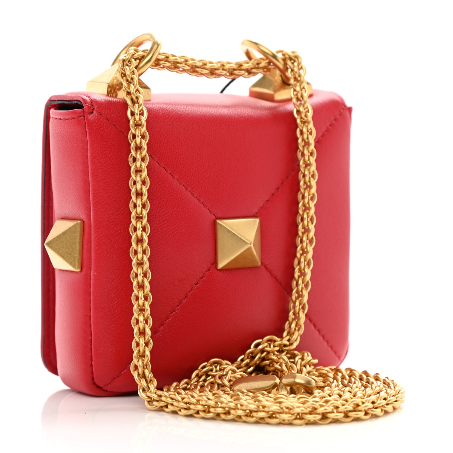 Valentino Garavani Nappa Mini Roman Stud Chain Bag Rouge Pur 3 of 7