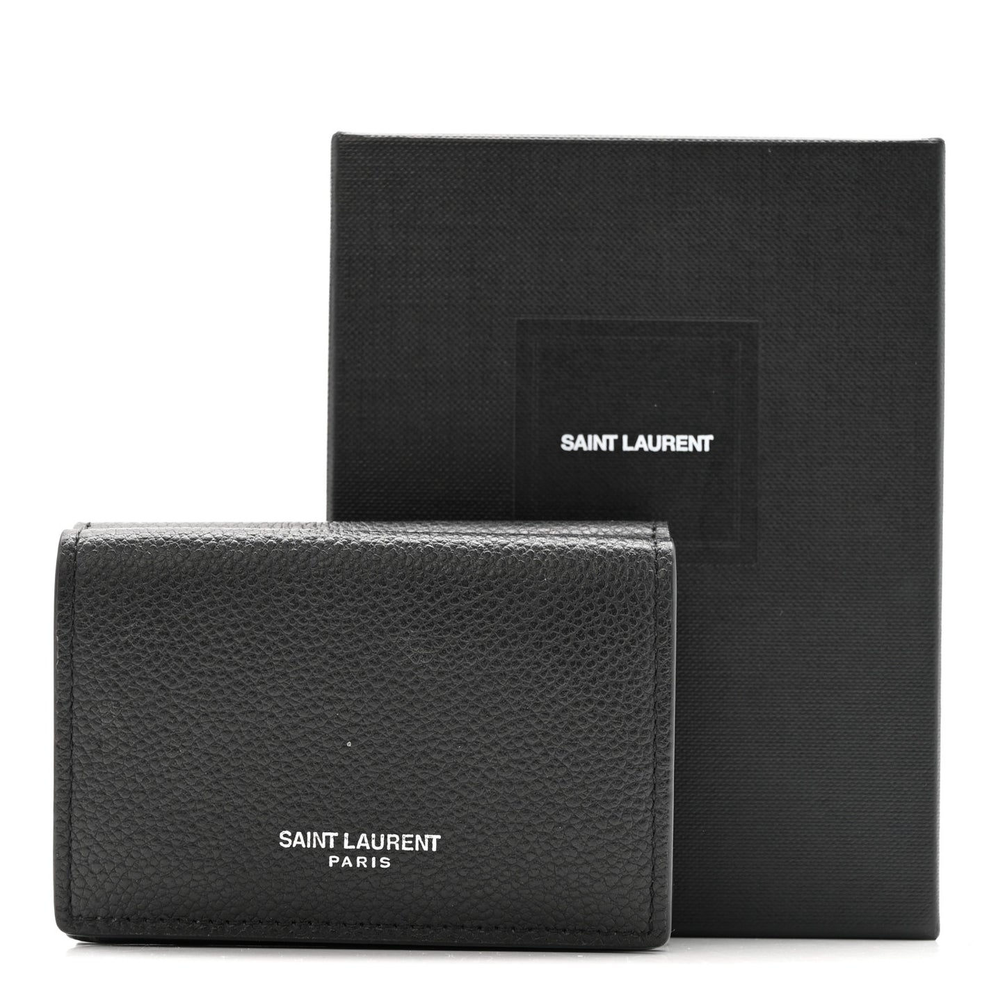 Grained Calfskin Paris Petite Compact Wallet Black