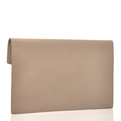 Saint Laurent Grain De Poudre Uptown Pouch Dark Beige 3 of 7