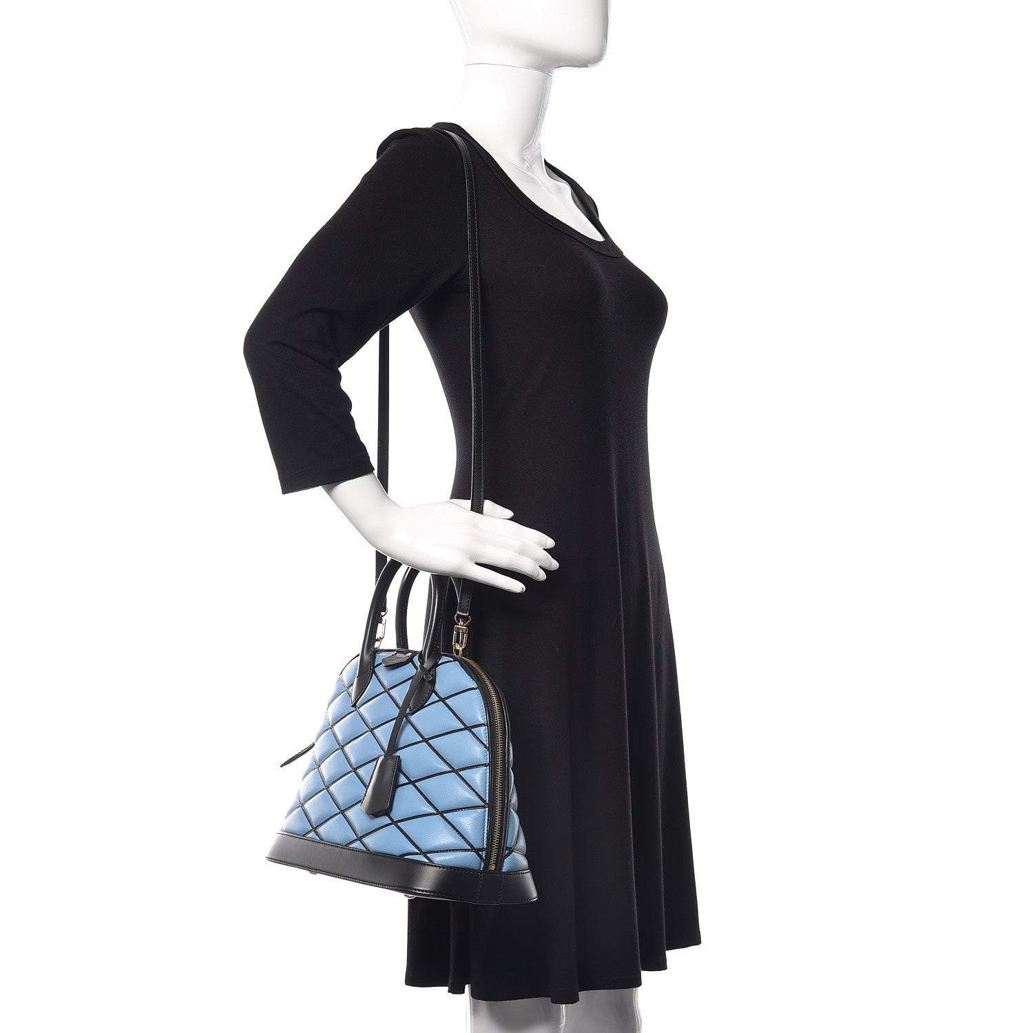 Louis Vuitton Lambskin Malletage Alma PM Bleuet 2 of 12