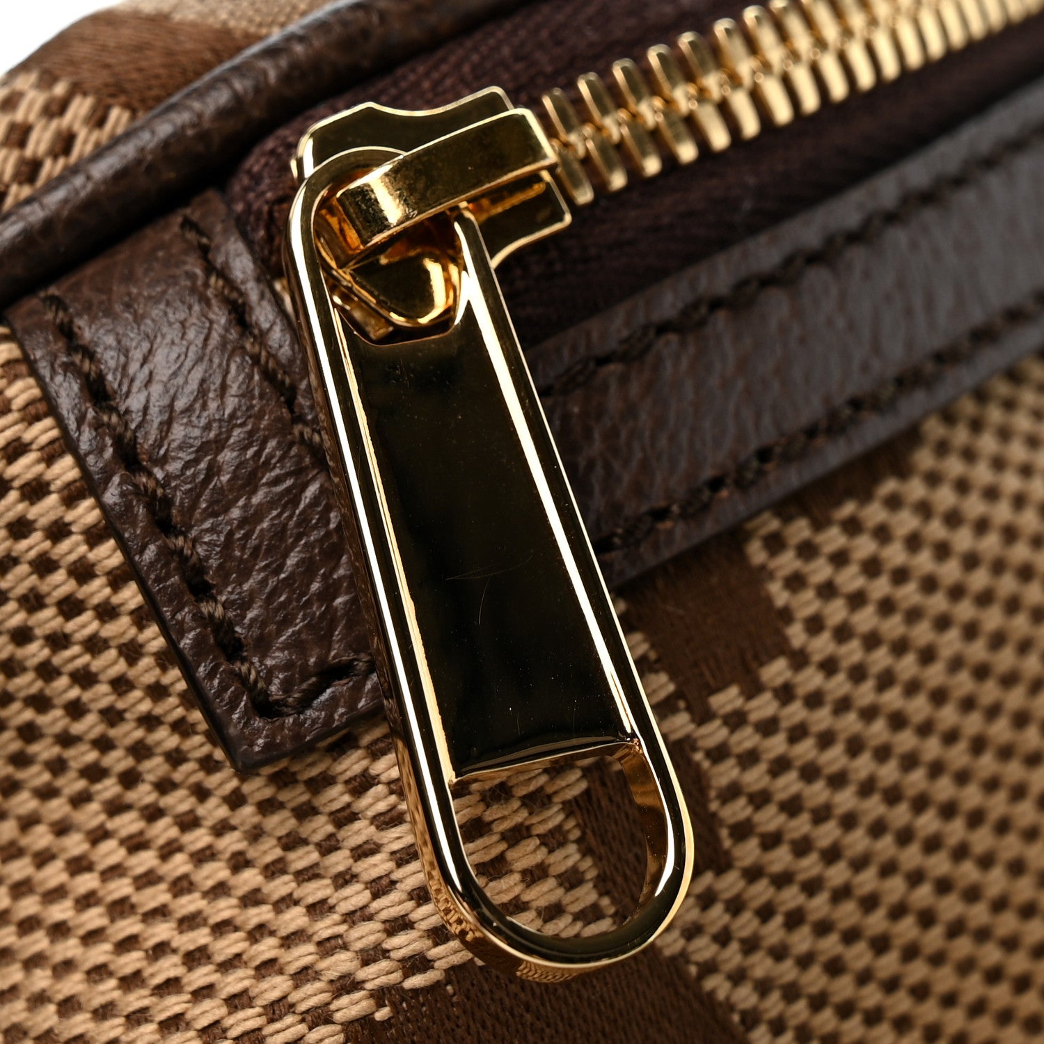 Gucci Monogram Jumbo GG Textured Dollar Calfskin Web Belt Bag Camel Ebony New Acero 11 of 11