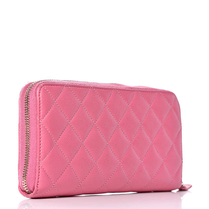 Chanel Caviar Quilted Large Gusset Zip Around Wallet Pink 3 of 15