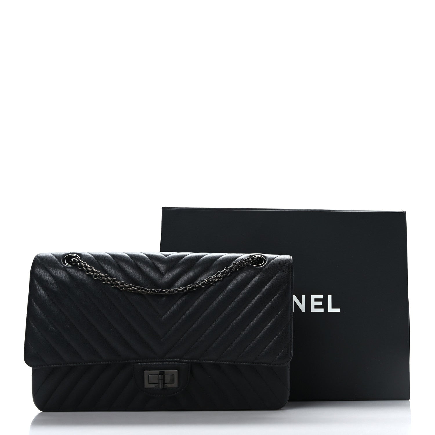 Chanel Sheepskin Chevron Quilted 2.55 Reissue 227 Flap So Black 10 of 10