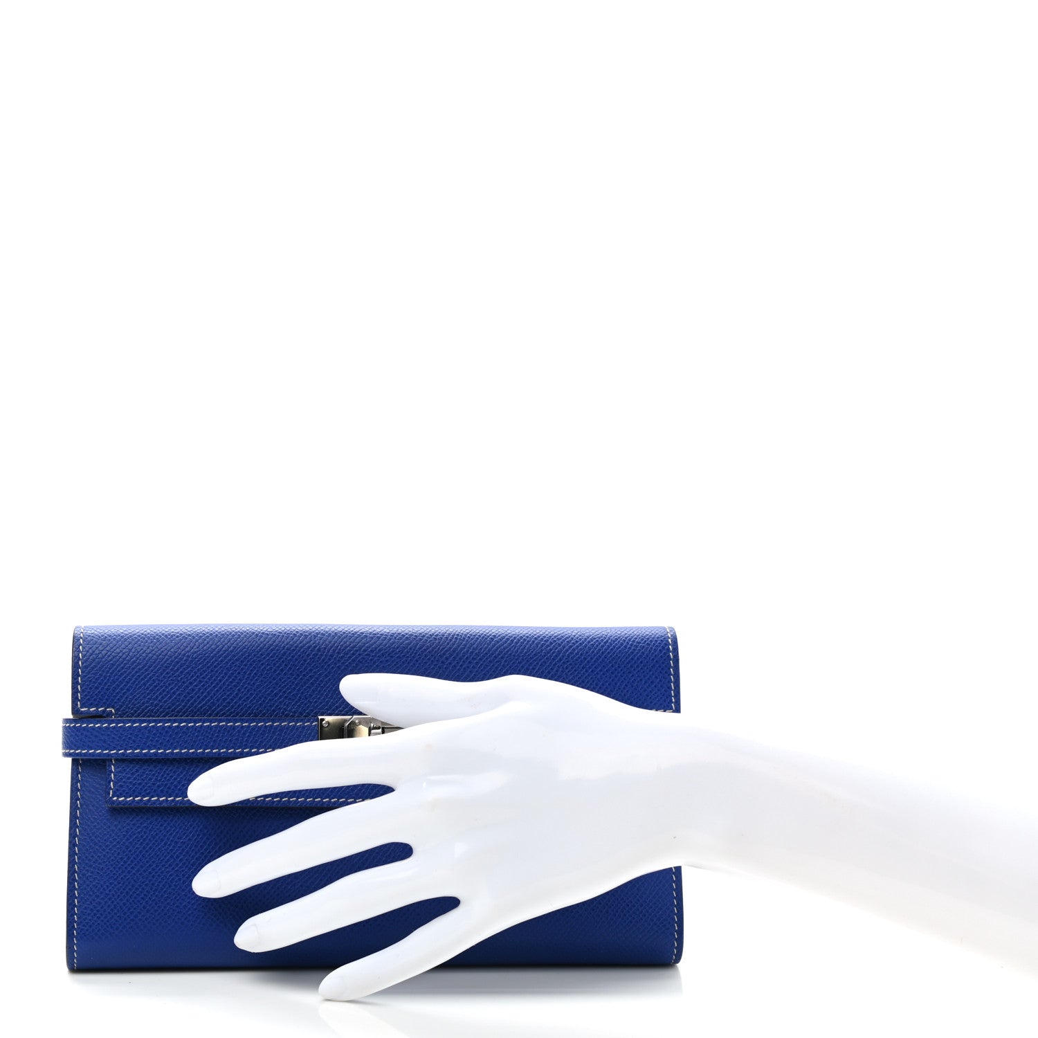 Hermes Epsom Verso Kelly Longue Wallet Bleu Electrique Mykonos 2 of 6