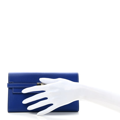 Hermes Epsom Verso Kelly Longue Wallet Bleu Electrique Mykonos 2 of 6
