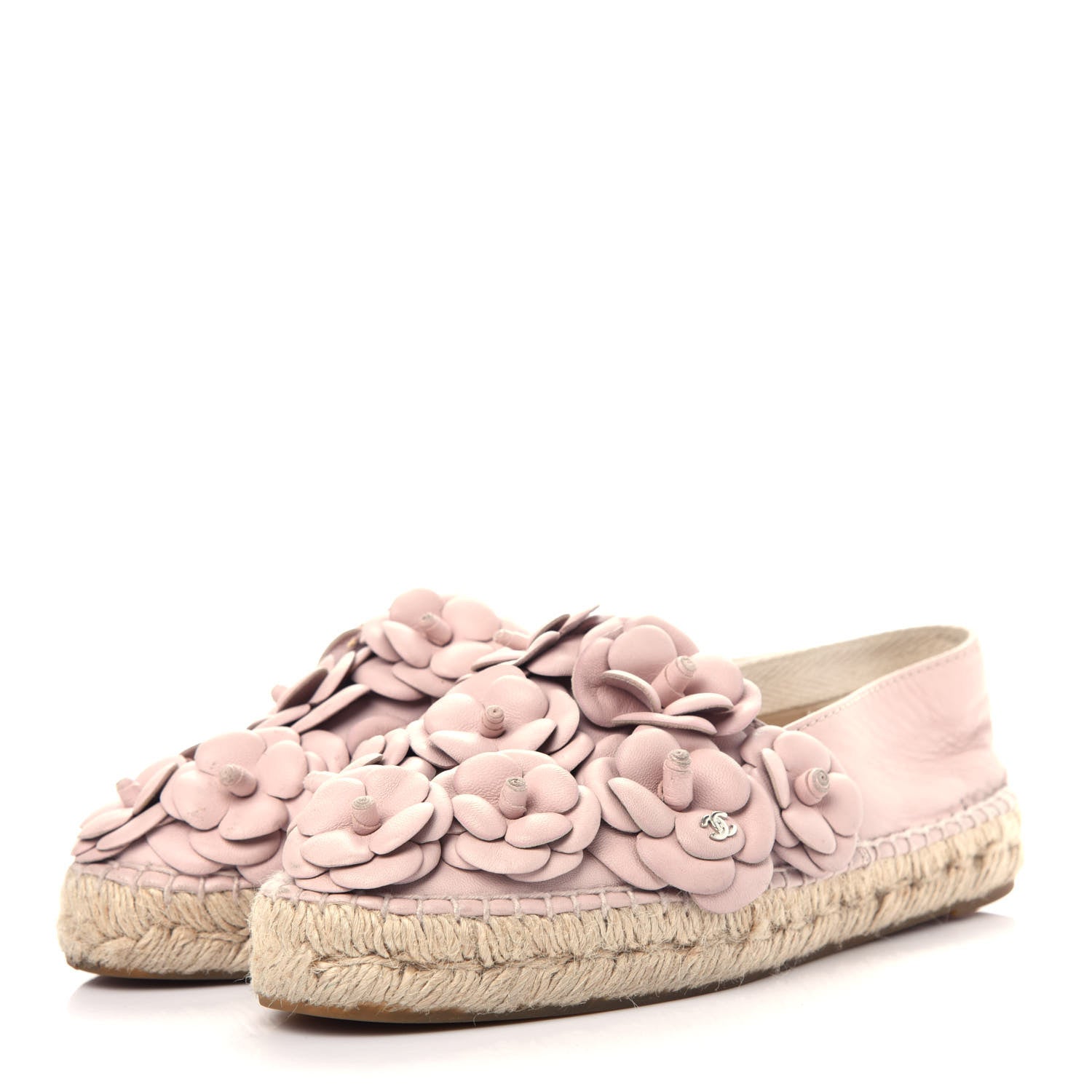 Chanel Lambskin Camellia CC Espadrilles 36 Pink 3 of 10