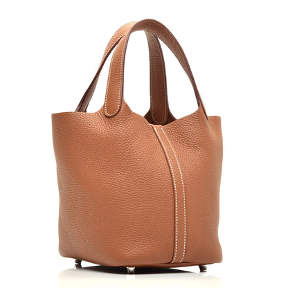 Hermes Taurillon Clemence Picotin Lock 18 PM Gold 3 of 9