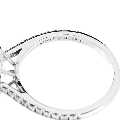 Tiffany Platinum Diamond 1.09ct Soleste Oval Cut Halo Engagement Ring 50 5.25 6 of 7