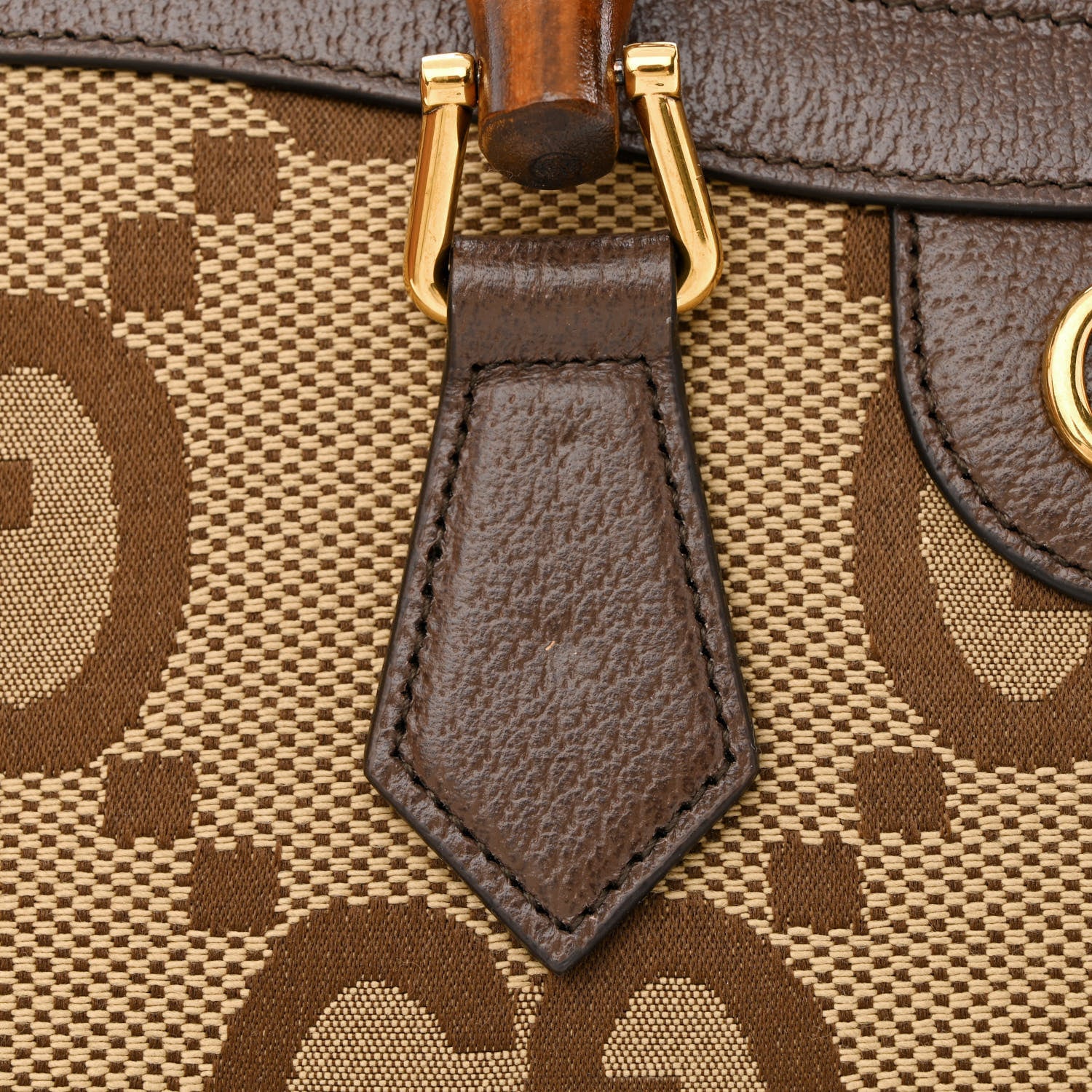Gucci Monogram Jumbo GG Textured Dollar Calfskin Small Diana Tote Bag Camel Ebony New Acero Pomegranate Red 11 of 11