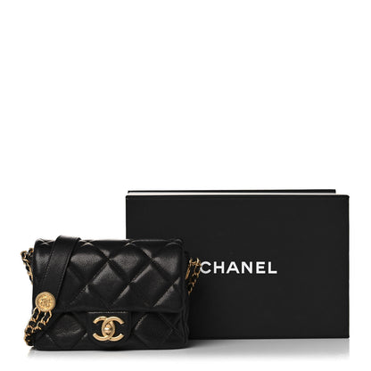 Chanel Caviar Quilted Mini Twist Your Buttons Flap Black 10 of 10