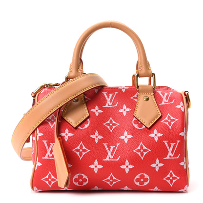 Louis Vuitton Calfskin Monogram Speedy P9 Bandouliere 20 Red 1 of 11