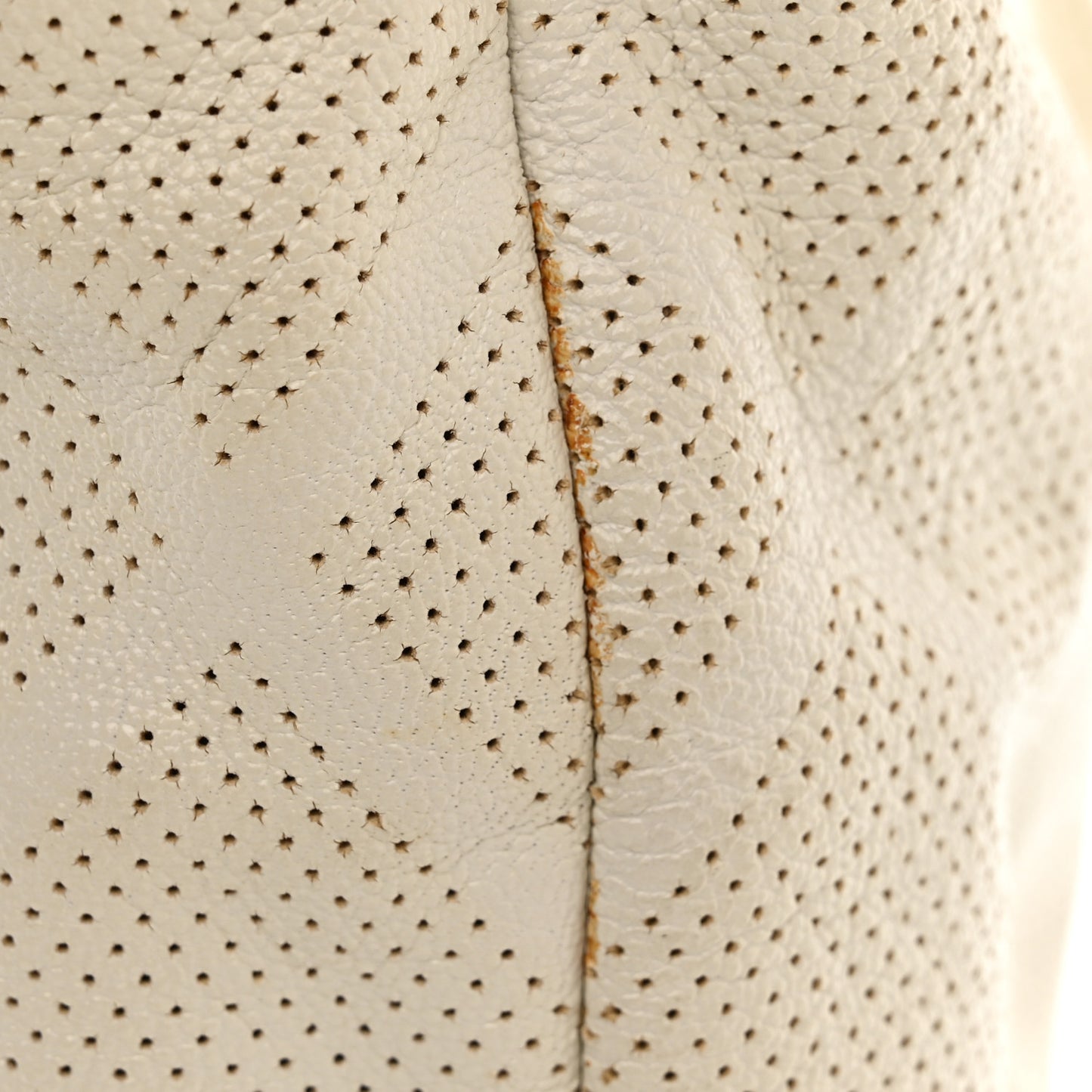 Goatskin Perforated Large CC Tote White