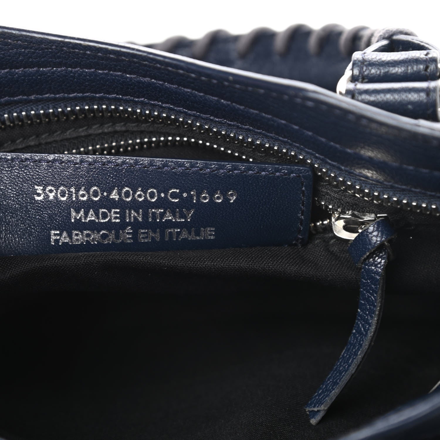 Balenciaga Chevre Silver Metallic Edge Hardware Mini City Bleu Nuit Dark Sea 7 of 13