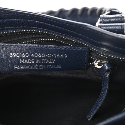 Balenciaga Chevre Silver Metallic Edge Hardware Mini City Bleu Nuit Dark Sea 7 of 13