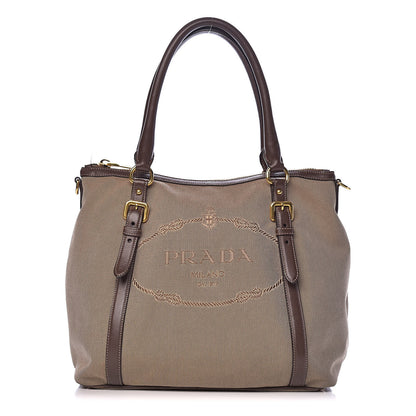 Prada Jacquard Logo Tote Corda Bruciato 1 of 13