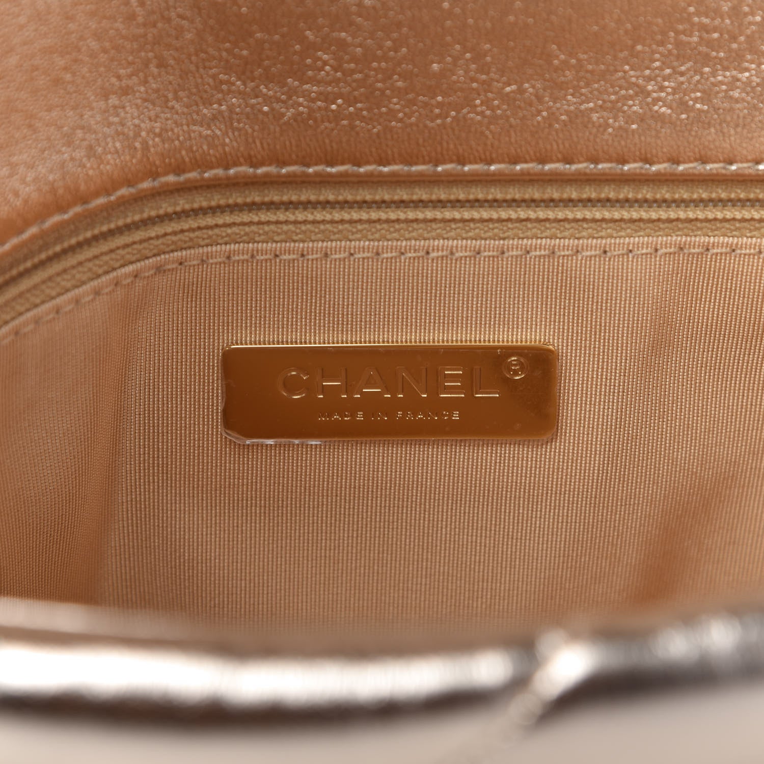 Chanel Metallic Lambskin Quilted Medium Chanel 19 Flap Gold 8 of 10