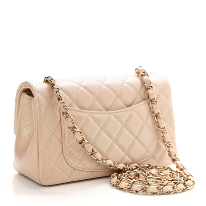 Chanel Iridescent Calfskin Quilted Mini Rectangular Flap Beige 2 of 10