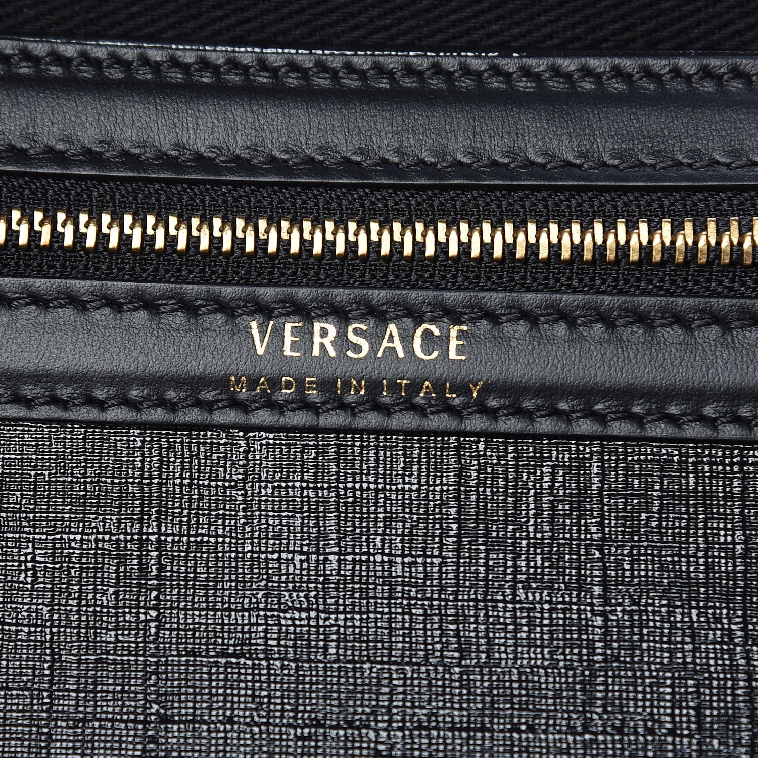 Versace Coated Canvas Vintage 90's Logo Tote Black 6 of 8