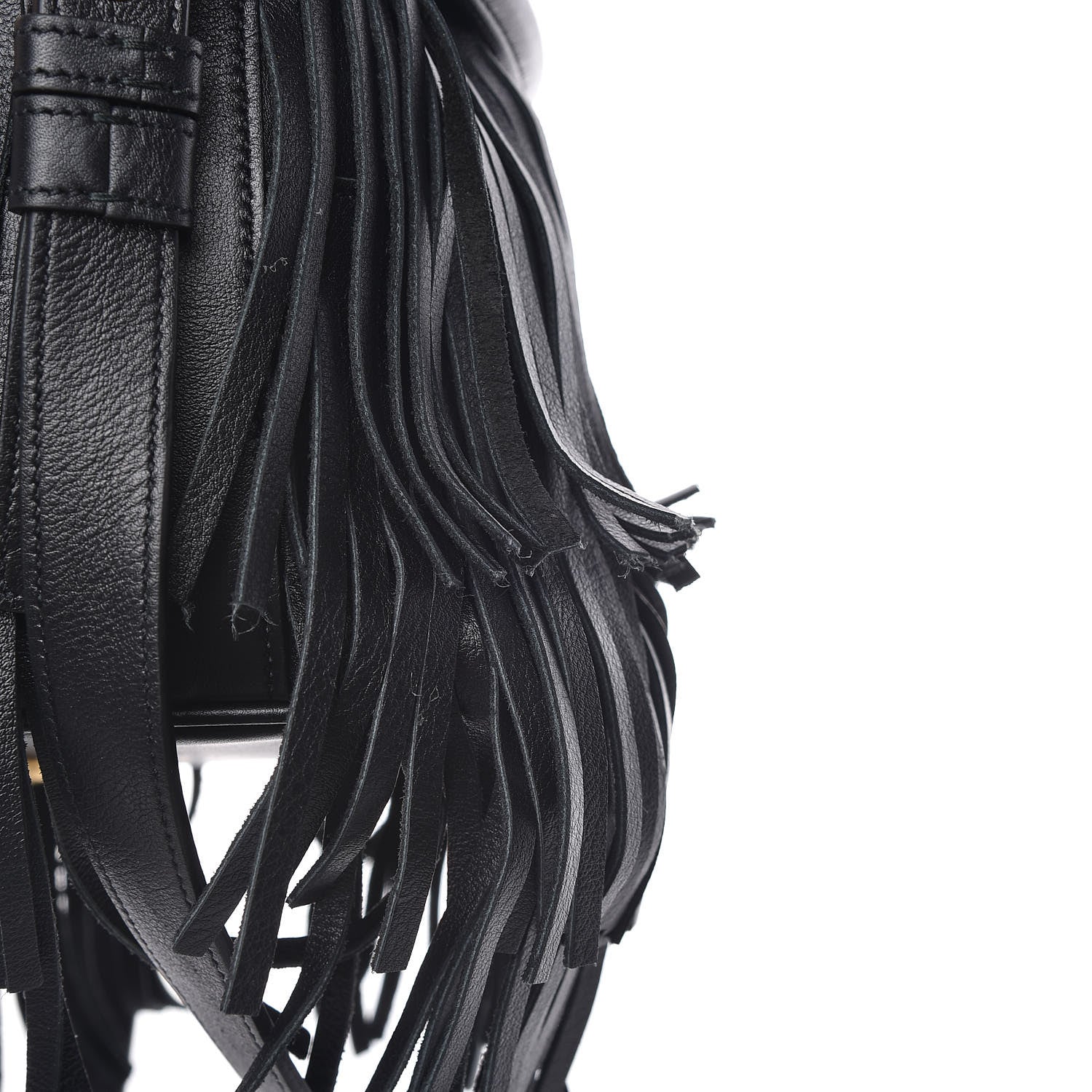 Saint Laurent Calfskin Small Emmanuelle Fringe Hobo Bag Black 11 of 11