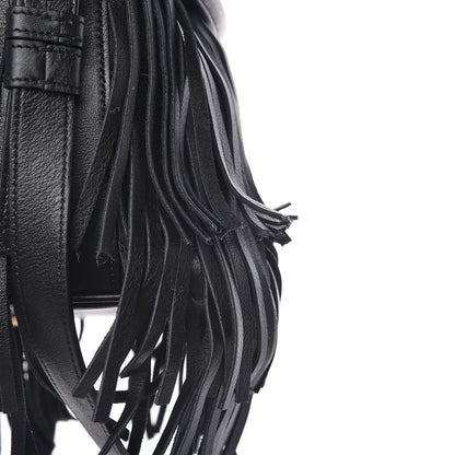 Saint Laurent Calfskin Small Emmanuelle Fringe Hobo Bag Black 11 of 11