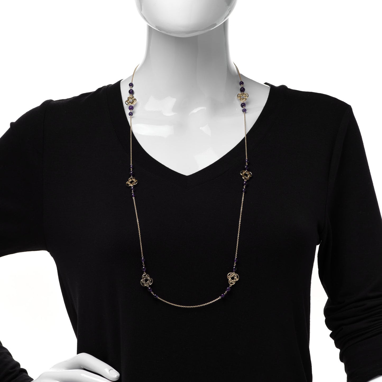 18K Yellow Gold Amethyst Paloma Picasso Venezia Bead Necklace