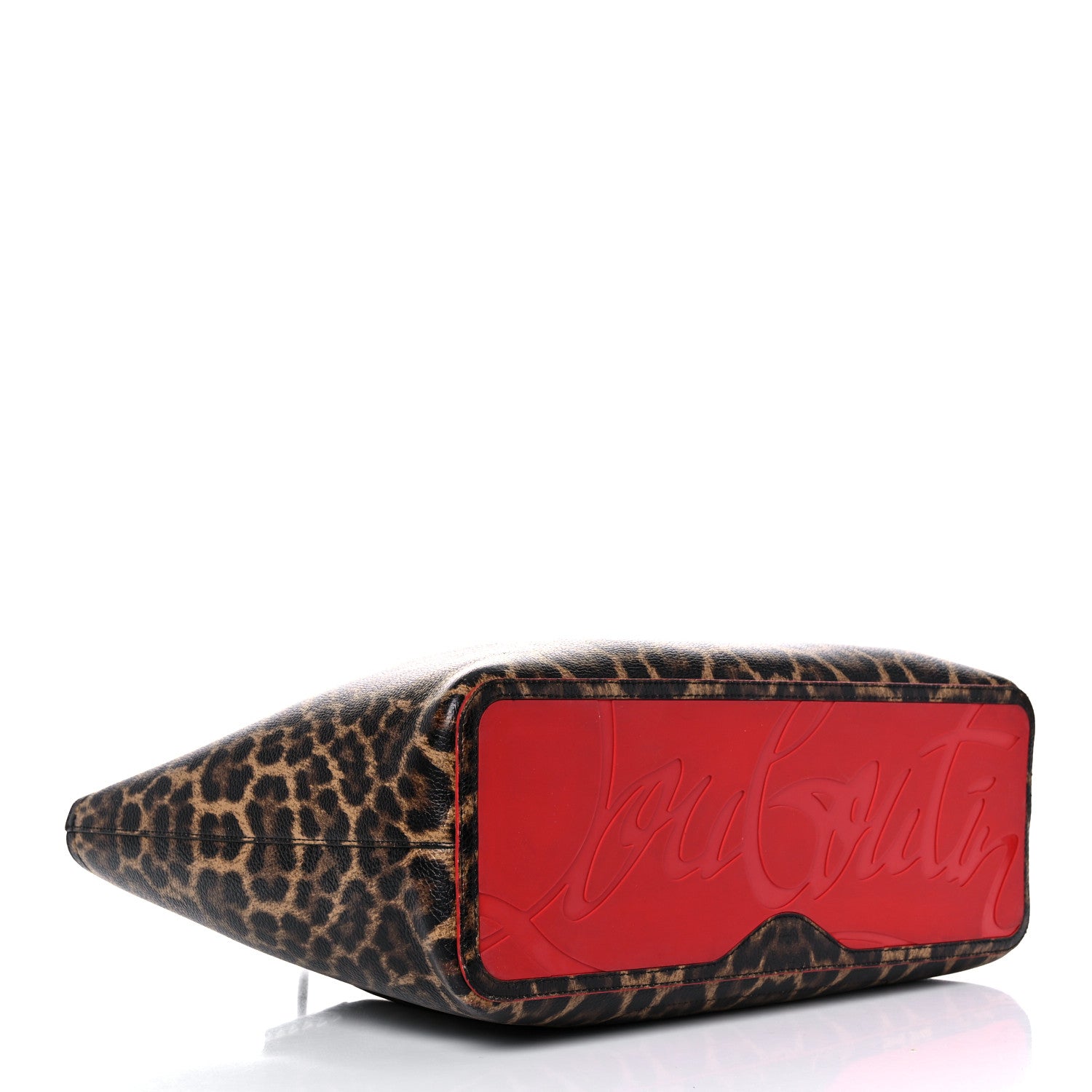 Christian Louboutin Calfskin Empire Leopard Print Spiked Large Cabarock Shopper Tote Brown 4 of 24