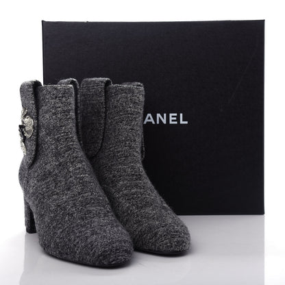 Chanel Tweed Short Boot 39.5 Grey 11 of 12