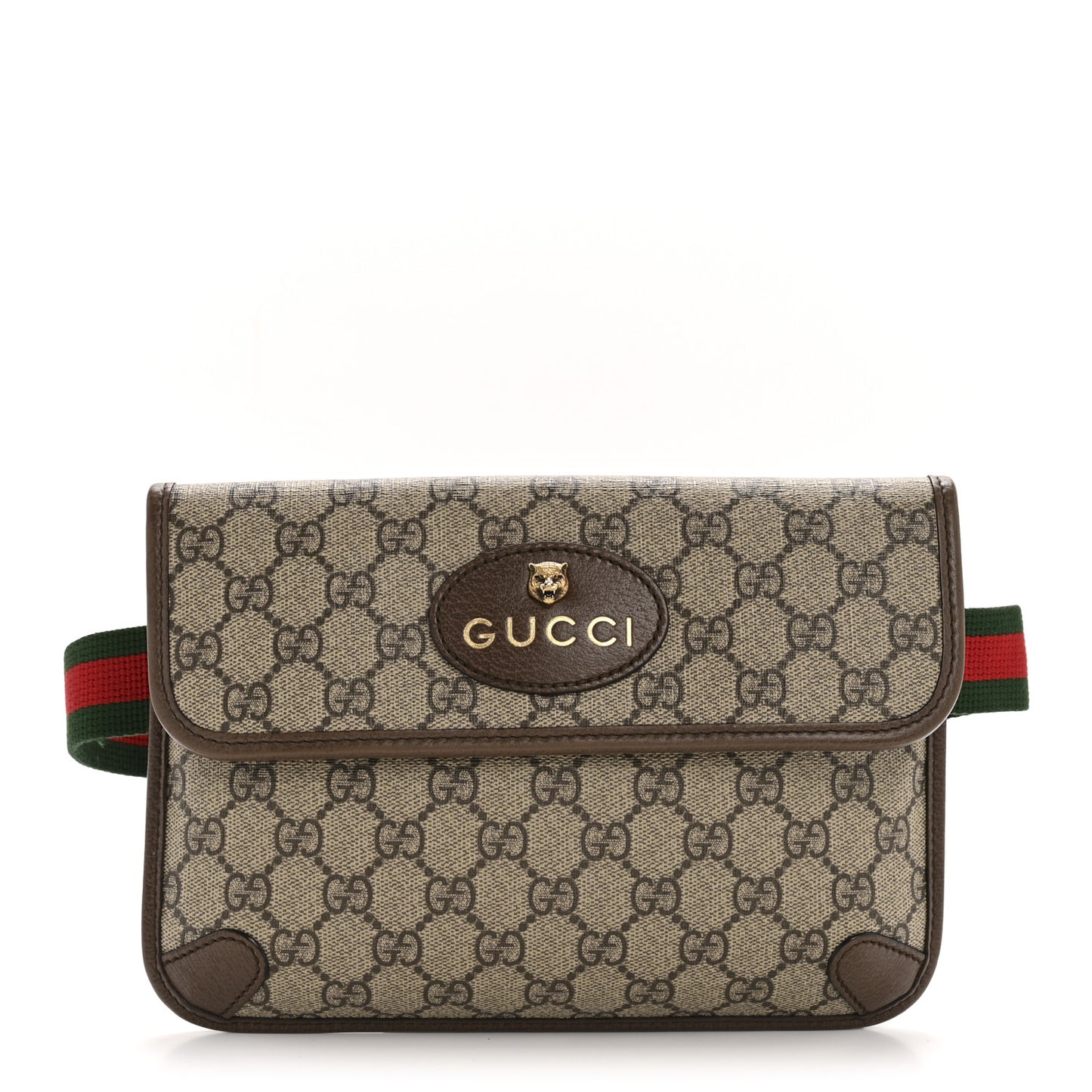 GG Supreme Monogram Neo Vintage Web Belt Bag Brown