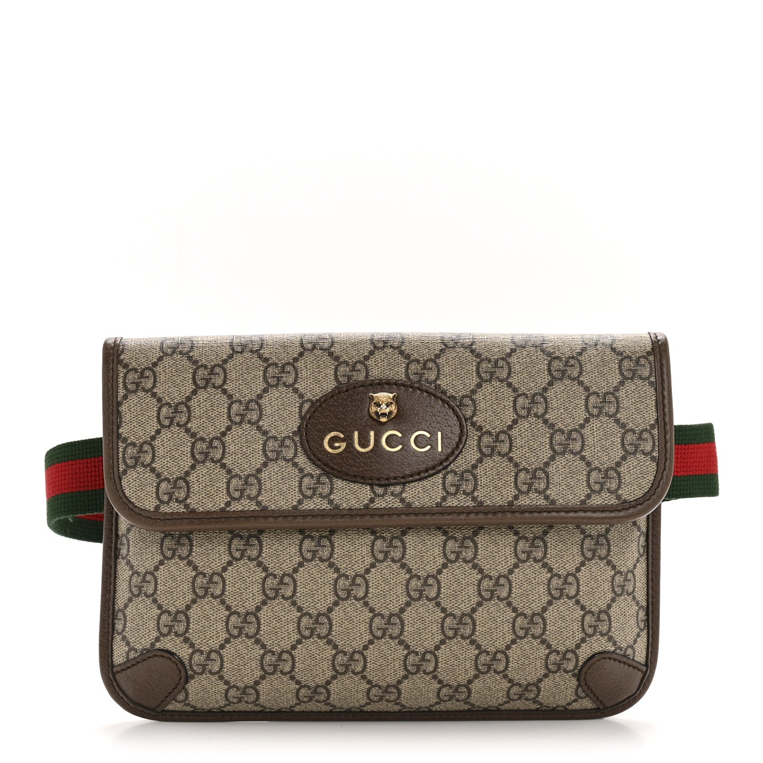 Gucci GG Supreme Monogram Neo Vintage Web Belt Bag Brown 1 of 12