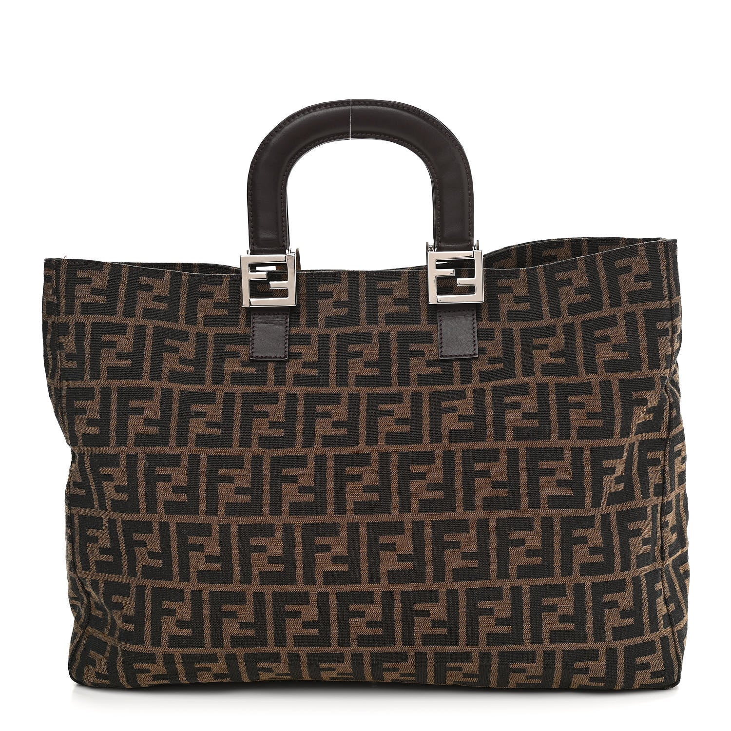 Fendi Zucca Top Handle Tote Tobacco 1 of 8