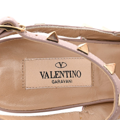 Valentino Garavani Patent Nappa Rockstud Ankle Strap 100mm Pumps 38 Rosso Valentino Poudre 8 of 11