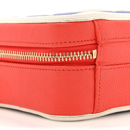 Chanel Caviar Quilted Small CC Filigree Vanity Case Blue White Red 10 of 17