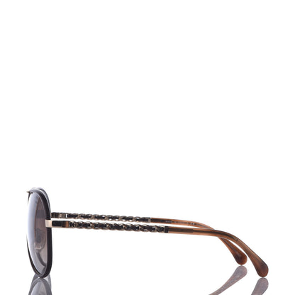 Chanel Metal Polarized Pilot Winter Sunglasses 4219-Q Brown 3 of 7