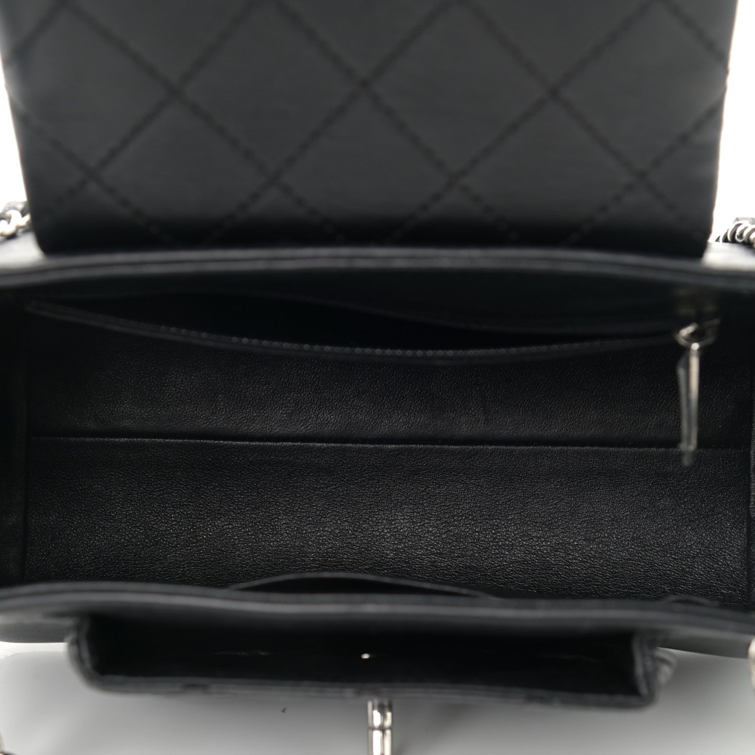 Chanel Lambskin Quilted CC Small Accordion Shopping Bag Black 4 of 10