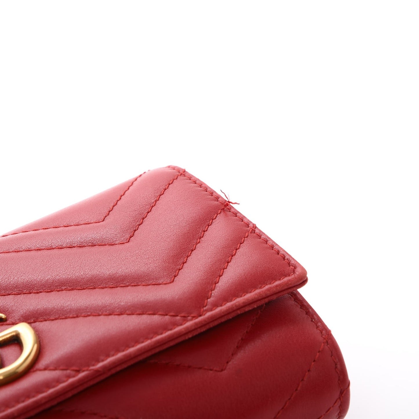 Calfskin Matelasse GG Marmont Continental Wallet Hibiscus Red