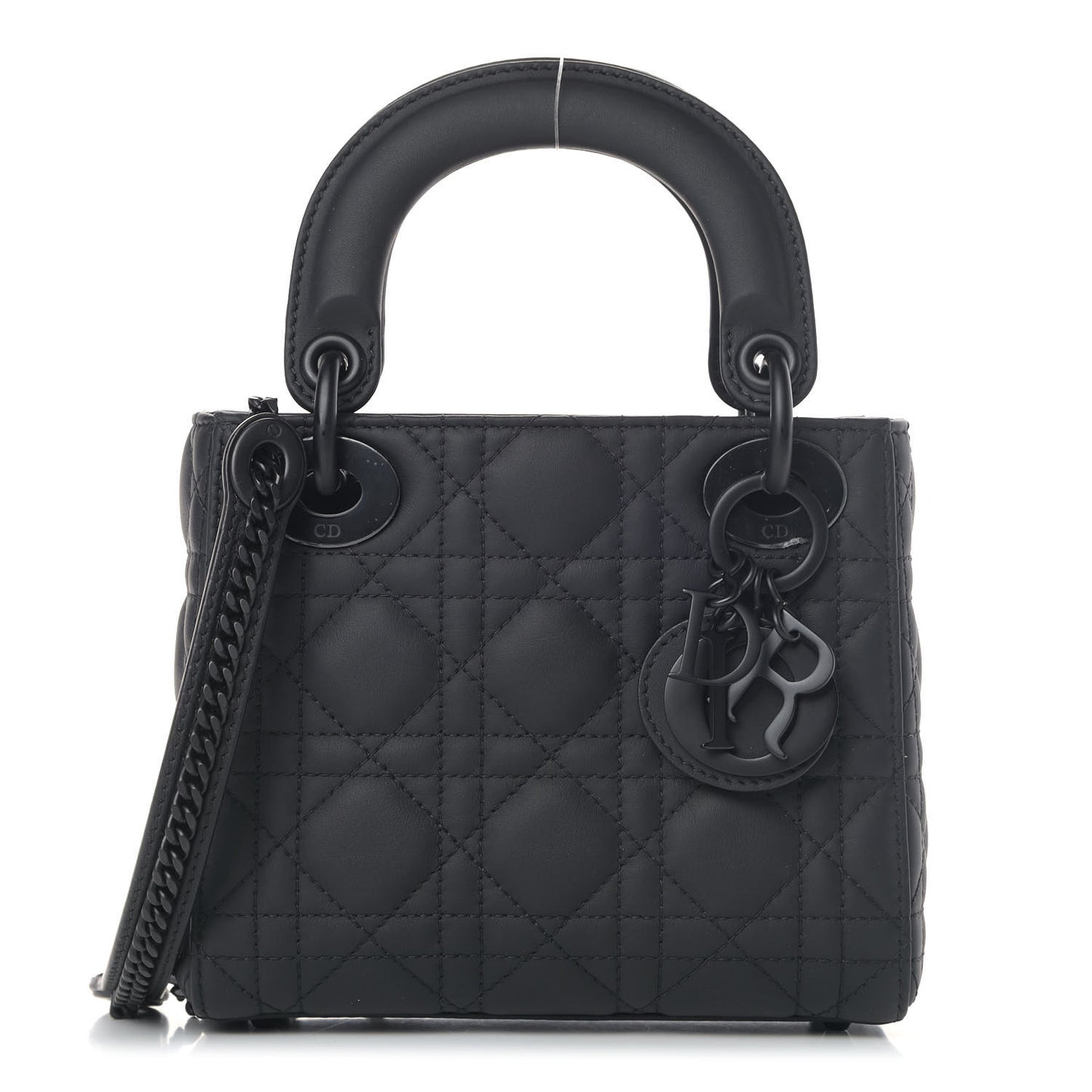 Ultra Matte Calfskin Cannage Mini Lady Dior Black
