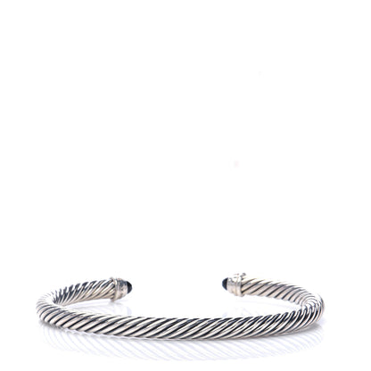 David Yurman Sterling Silver Diamond Black Onyx 5mm Cable Classics Bracelet 3 of 5