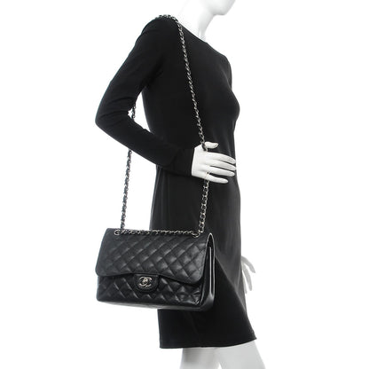 Chanel Caviar Quilted Jumbo Double Flap Black 3 of 12