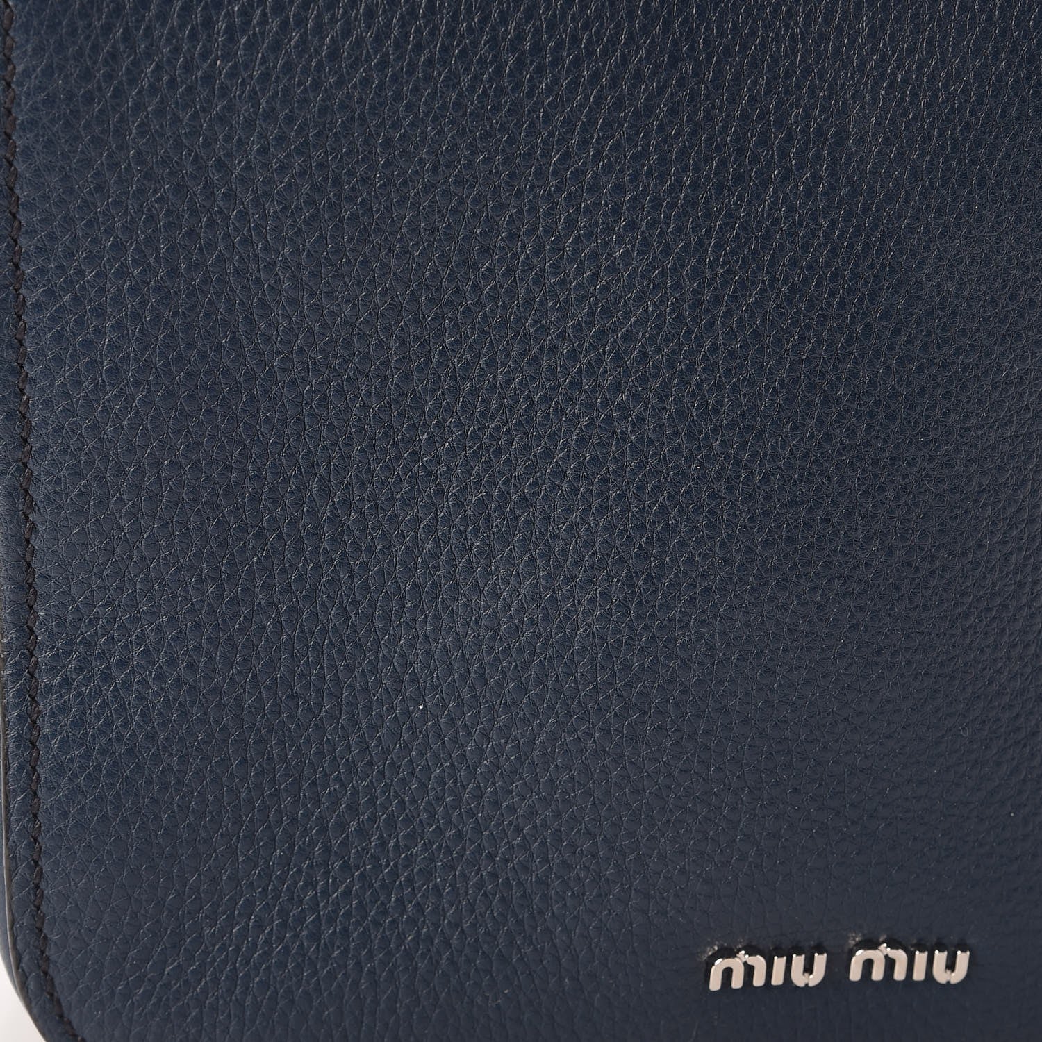 Miu Miu Vitello Phenix Madras Shoulder Bag Oltremare 11 of 13