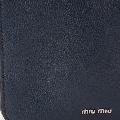 Miu Miu Vitello Phenix Madras Shoulder Bag Oltremare 11 of 13