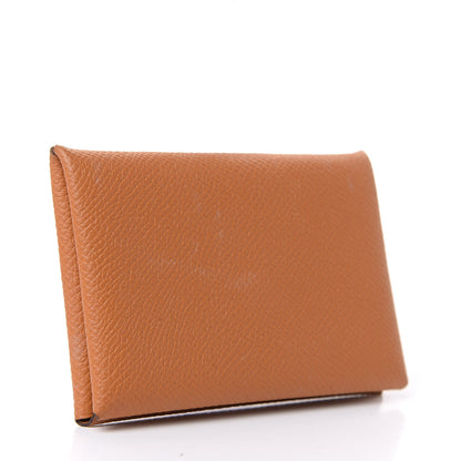 Hermes Epsom Calvi Card Case Gold 3 of 10
