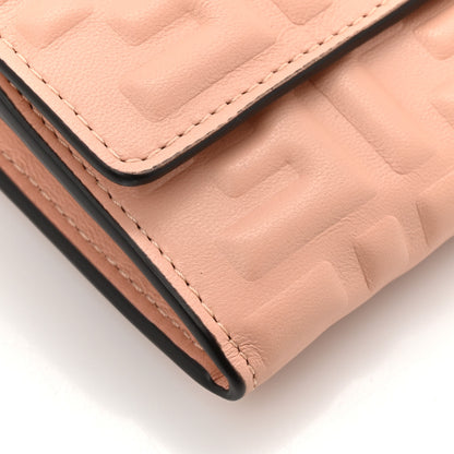 Fendi Nappa Matisse FF Embossed Continental Wallet On Chain Baby Pink 11 of 15